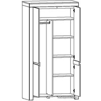 Шкаф распашной Anrex Taurus 2DG (белый глянец/дуб вотан)