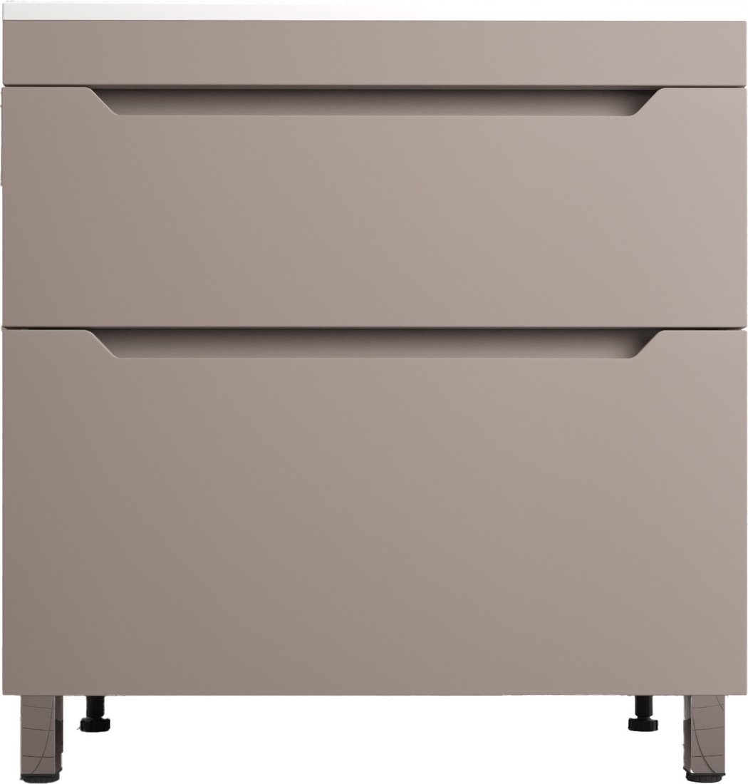 Symbolite Тумба с умывальником Остин 80 Plus 2 ящика + Фортуна 80x45 (тауп темный/серый шелк)