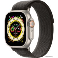 Умные часы Apple Watch Ultra LTE 49 мм (титановый корпус, титановый/черно-серый, нейлоновый ремешок размера M/L)