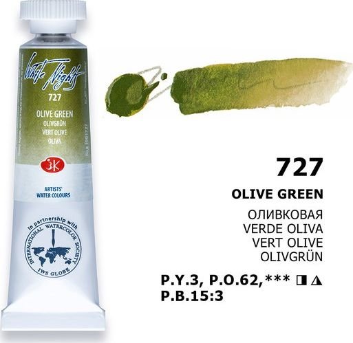 

Акварельная краска Невская палитра Белые ночи 1901727 (10 мл, 727 оливковая)