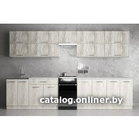 Готовая кухня Хоум Лайн Гранд Лайт 50-3.4 (артвуд светлый/артвуд темный)