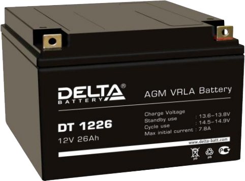 

Аккумулятор для ИБП Delta DT 1226 (12В/26 А·ч)