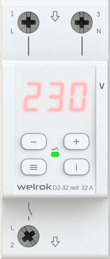 Реле напряжения Welrok D2-32 red