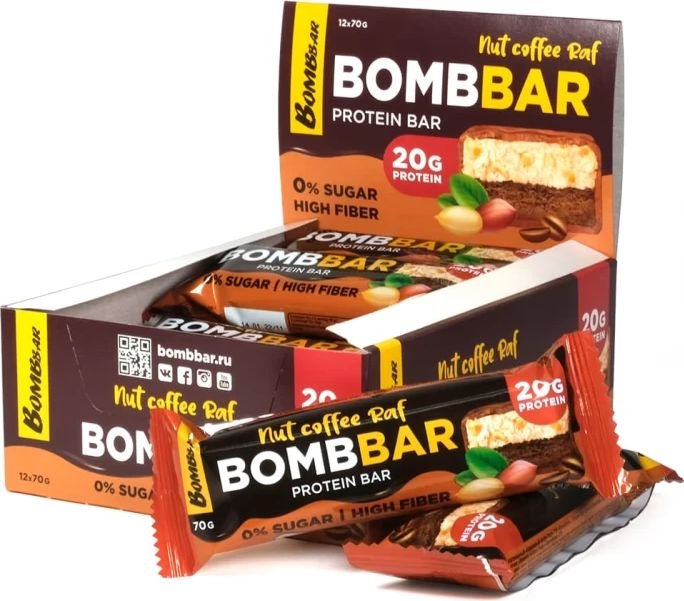 

Протеиновый батончик Bombbar Ореховый Nut Coffee Raf (70 г)