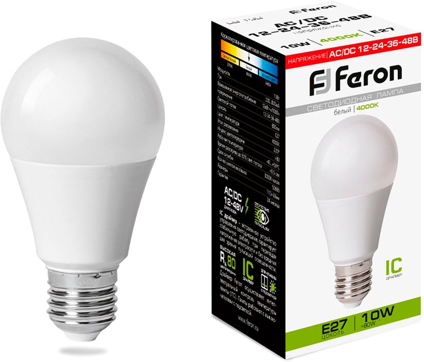 

Светодиодная лампочка Feron LB-192 Шар E27 10W 4000K 38265