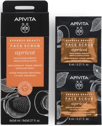  APIVITA Скраб для лица Express Face Scrub for Gent.Exfoliation Apricot (2x8 мл)