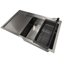 Кухонная мойка Stellar Decor S6550NB-R-D (нано черный)