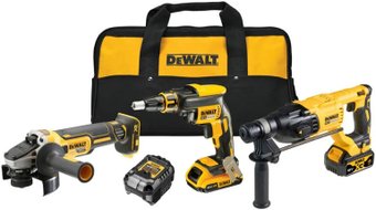 DeWalt DCK308DM (перфоратор, шуруповерт, болгарка, 2 АКБ, сумка)