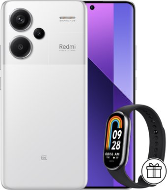 Xiaomi Redmi Note 13 Pro+ 5G 8GB/256GB с NFC международная версия (лунный белый) и Xiaomi Smart Band 8 (серый) по акции