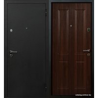 Металлическая дверь Стальная Линия Мэдисон для квартиры 70 (черный/орех темный)