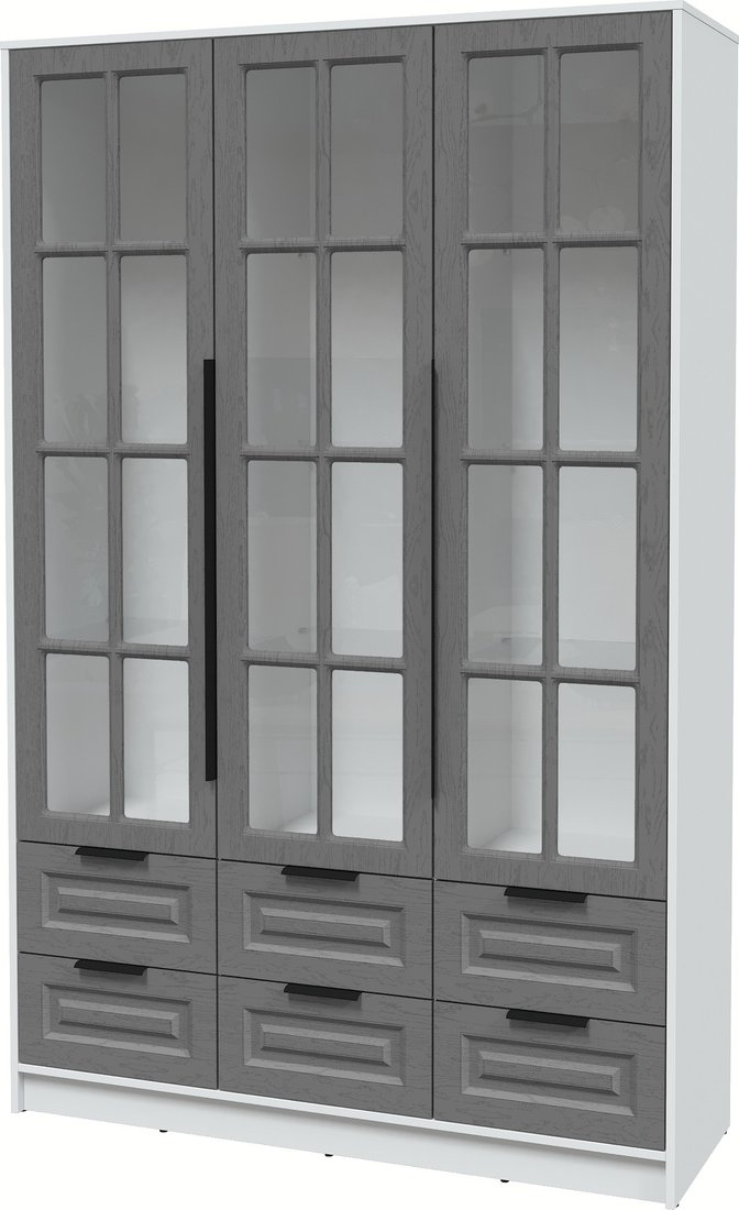 

Шкаф-витрина Интерлиния Концепт КТ-ШВ3 Деко (белый платинум/дуб серый)