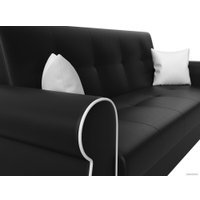 Диван Лига диванов Лига-019 118387 (экокожа, черный/белый/подушки белый)