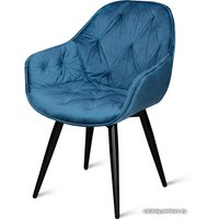 Стул с подлокотниками Aero B817-m Navy VL 26 BK (велюр, синий)