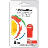 USB Flash OltraMax 210 8GB (красный) [OM-8GB-210-Red]