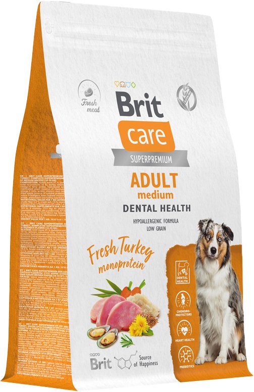 

Сухой корм для собак Brit Care Dog Adult M Monoprotein Dental Health 3 кг