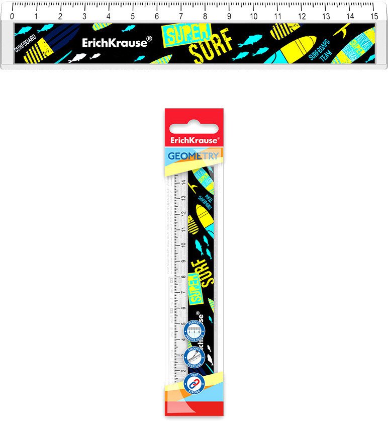 

Линейка Erich Krause Surf Team 15 см 55430