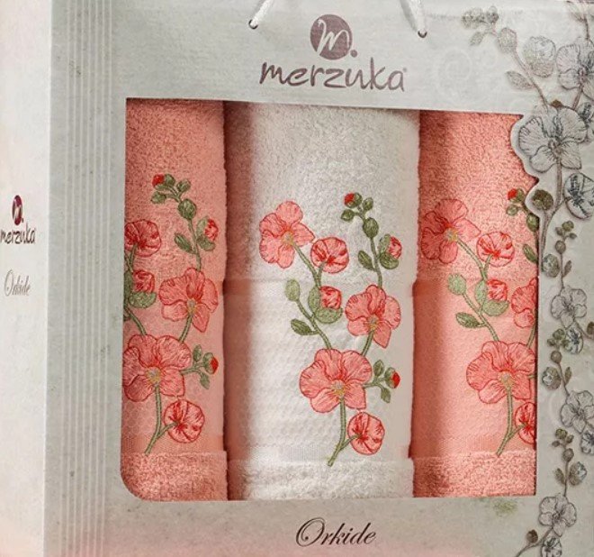 

Набор полотенец Merzuka Orkide 11039 (3 шт, в коробке, оранжевый)