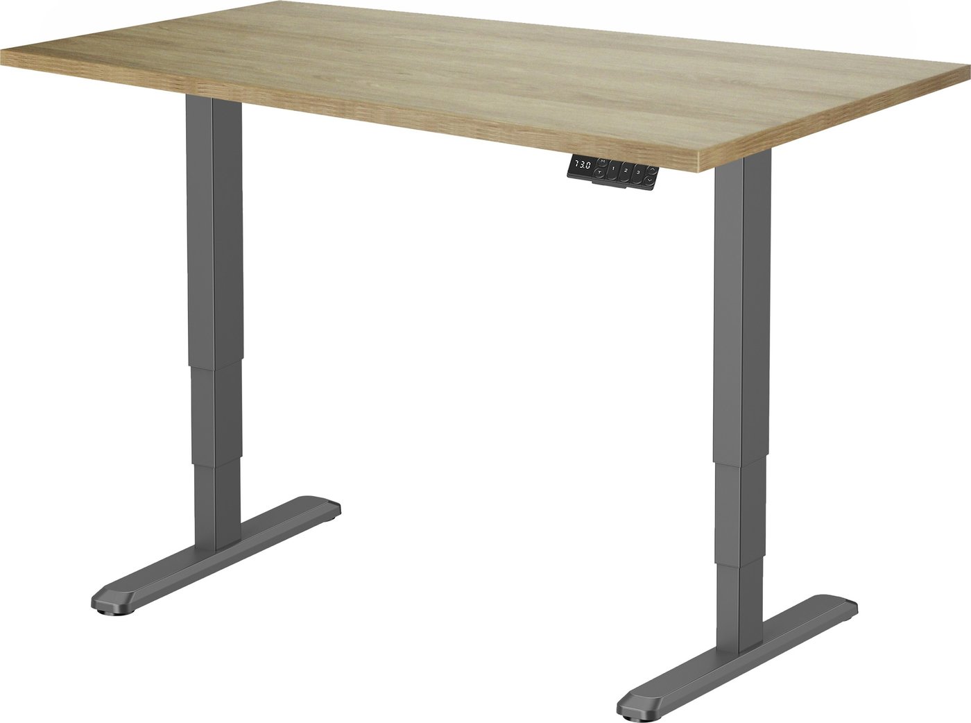 Стол с регулировкой высоты ErgoSmart Unique Ergo Desk 1360x800x36мм (дуб натуральный/черный)