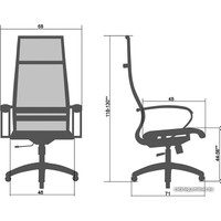 Офисное кресло Metta SK-1-BK Комплект 8, Ch ов/сечен (резиновые ролики, черный)