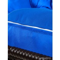 Подвесной диван M-Group Лежебока 11180210 (с коричневым ротангом/синяя подушка)