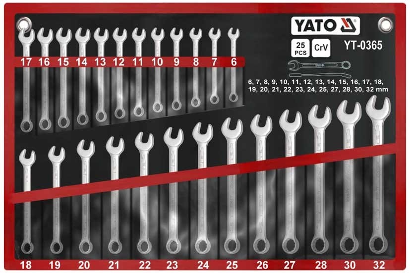 

Набор ключей Yato YT-0365 25 предметов