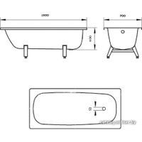 Ванна Donna Vanna Белая орхидея 160x70 (с ножками)