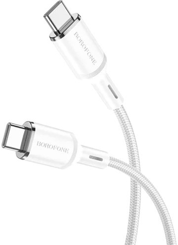 

Кабель Borofone BX90 USB Type-C - USB Type-C 3A (1 м, белый)