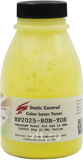 

Тонер Static Control для HP CLJ CP2025 (Odyssey) (желтый) 80 г