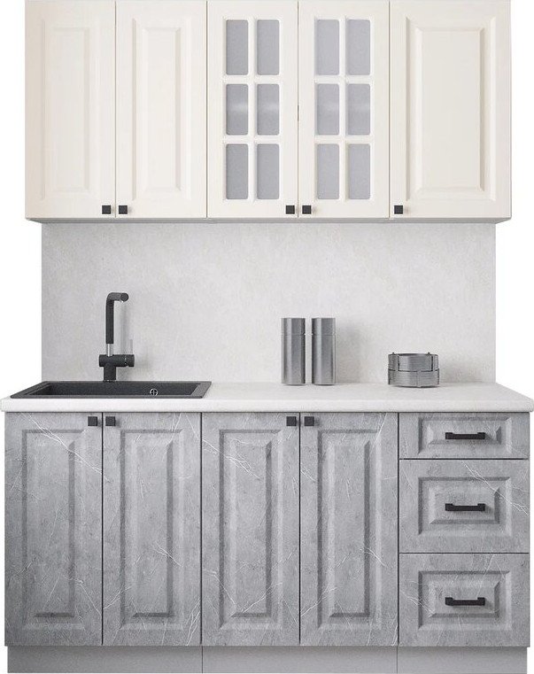 

Готовая кухня Интерлиния Мила Деко 1.6Б (керамика/белый/опал светлый)