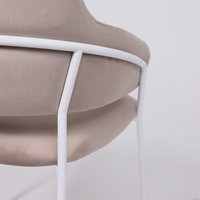 Стул с подлокотниками Алвест AV 448 (серо-бежевый бархат H-08/белый)