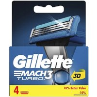 Сменные кассеты для бритья Gillette Mach3 Turbo (4 шт) 7702018516063