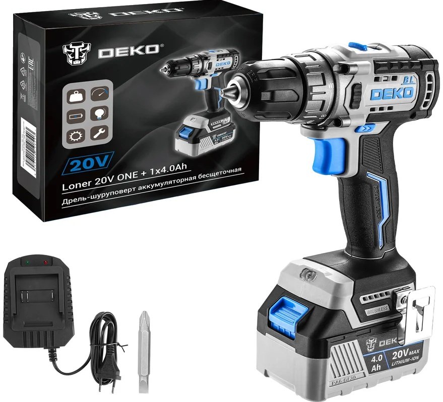 

Дрель-шуруповерт Deko Loner 20V ONE+ 085-1004 (с 1-им АКБ)