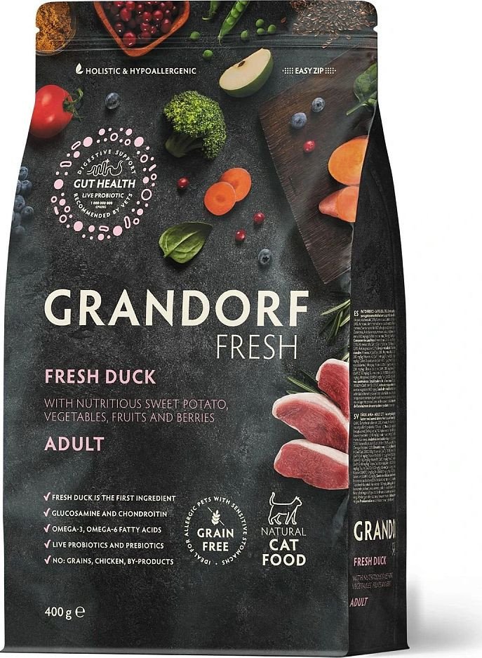 Сухой корм для кошек Grandorf Fresh Adult (Утка и батат) 400 г
