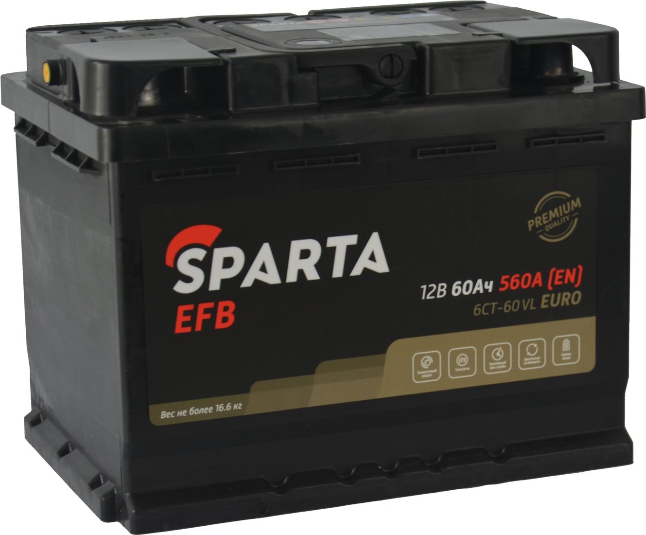 

Автомобильный аккумулятор Sparta EFB 6CT-60 VL Euro (60 А·ч)