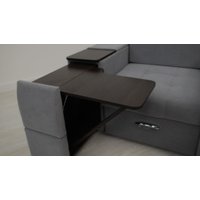 Угловой диван Сириус Лидер-13 с оттоманкой НПБ 330x165 (Eva 11 велюр черный) в Гродно