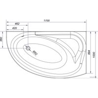 Ванна Cersanit Meza 170x100 (правая)