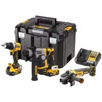  DeWalt DCK355P2T (шуруповерт, перфоратор, болгарка, 2 АКБ, кейс)