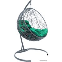 Подвесное кресло M-Group Круг 11050304 (серый ротанг/зеленая подушка)
