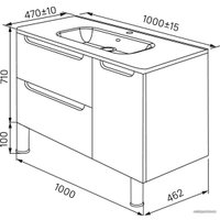  IDDIS Тумба под умывальник Edifice 100 EDI10WFi95