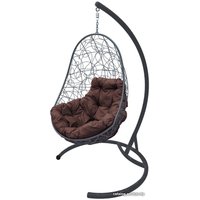 Подвесное кресло M-Group Овал 11140305 (серый ротанг/коричневая подушка)