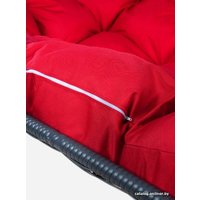 Подвесной диван M-Group Лежебока 11180306 (с серым ротангом/красная подушка)