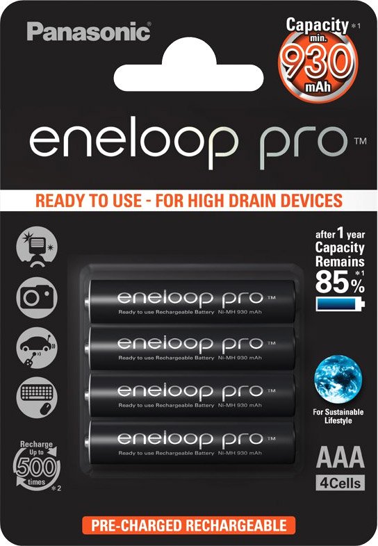 

Аккумулятор Panasonic Eneloop Pro AAA 930mAh 4 шт. (BK-4HCDE/4BE)