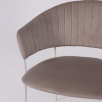 Стул с подлокотниками Алвест AV 433 (светло-коричневый бархат H-61/белый)