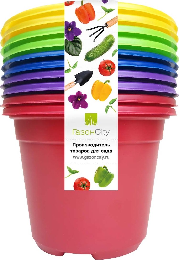 

Горшок ГазонCity Color 11x8.5 см (разноцветный, 10 шт)