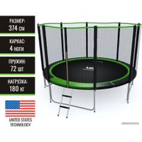 Батут V2 Trampoline Prime 12FT 374 см (с внешней сеткой и лестницей)