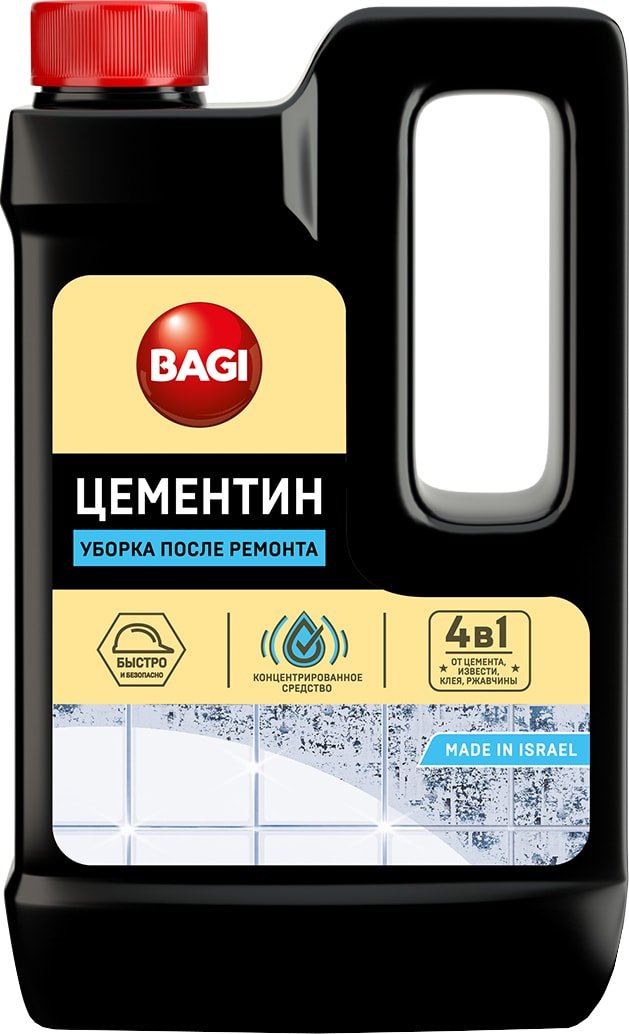 

Средство после ремонта Bagi Цементин для удаления цемента и извести 500 мл