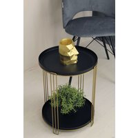 Журнальный столик Sheffilton SHT-CT31 (золото/черный муар)