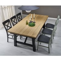 Кухонный стол Halmar Fiesta 200-280/100/77 (дуб натуральный/черный)