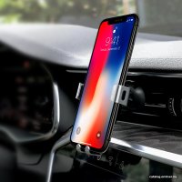 Держатель для смартфона Hoco CA56 Metal Armour (черный/серебристый)