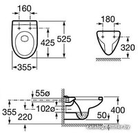 Унитаз подвесной Roca Laura [734630300R + ZRU8013920]